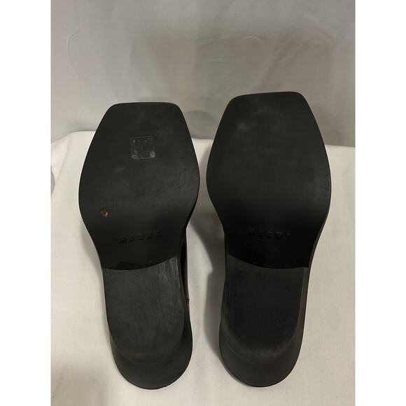 Marni 'Sabot' Black Leather Square Toe Clog Size 9 - Picture 5 of 5